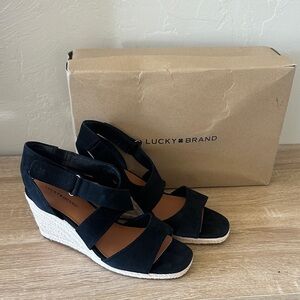 Lucky Brand Black Espadrille Wedges